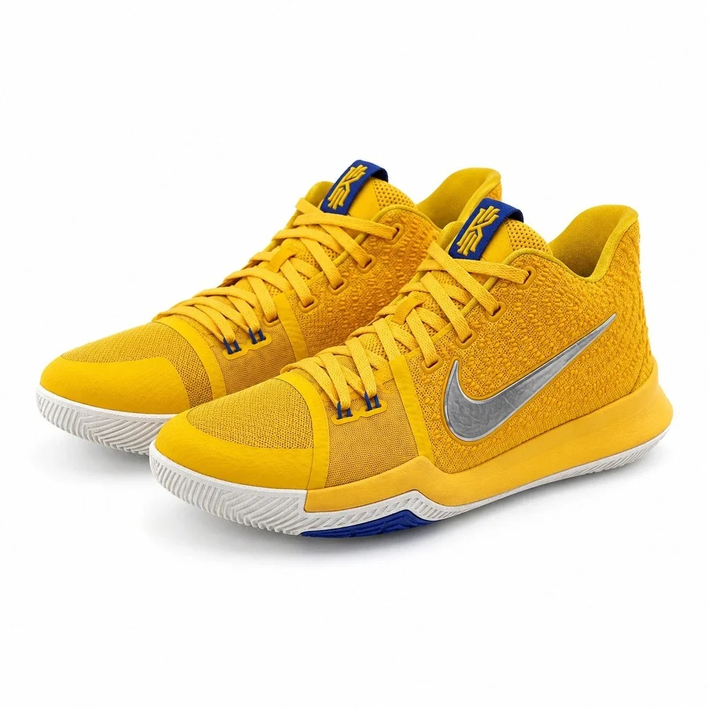 Nike Kyrie 3 Basketball Shoes Kids 7Y Yellow Blue Womens 8.5 Athletic Streetwear